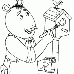 דף צביעה דיוויד צובע את שובך היונים