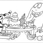 דף צביעה ברבאבא והכלב נהנים בארוחה