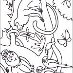 דף צביעה ברבאמא וחיות הג'ונגל