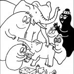 דף צביעה משפחת ברבאבא פוגשת בפילים