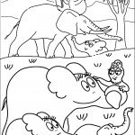 דף צביעה משפחת ברבאבא בג'ונגל