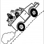 דף צביעה המשפחה נוסעת לטיול