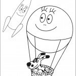 דף צביעה הכלב בכדור פורח