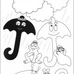 דף צביעה ברבאמא מסתתרת מפני הגשם