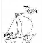 דף צביעה הכלב שט בסירה