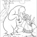 דף צביעה מרידה מנסה לשכנע את הדוב