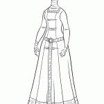 דף צביעה מרידה בלבוש נסיכה