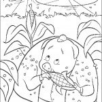 דף צביעה ראנט החזיר אוכל קלח תירס