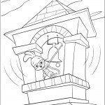 דף צביעה צ'יקן ליטל מצלצל בפעמון המגדל