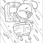 דף צביעה גשם יורד על צ'יקן ליטל