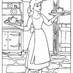 דף צביעה סינדרלה עמוסה במגשים