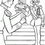 דף צביעה הדוכס מראה את הנעל לנסיך