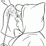 דף צביעה הפייה הטובה ובידה שרביט הקסם