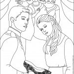 דף צביעה הנסיך מראה את הנעל לסינדרלה