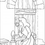 דף צביעה סינדרלה נשארת לבד בבית