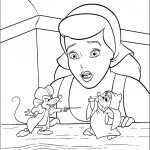 דף צביעה סינדרלה צופה בעכברים