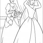 דף צביעה סינדרלה בשמלת כלה
