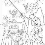 דף צביעה הקוסמת אוחזת בשרביט הקסם