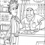 דף צביעה פלינט ואביו בחנות הסרדינים