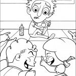 דף צביעה פלינט וחברים בבית הספר