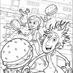 דף צביעה המבורגרים ענקיים נופלים מהשמיים