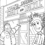 דף צביעה פלינט ואביו ליד חנות הסרדינים