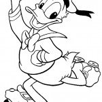 דף צביעה דונלד דאק על גלגיליות