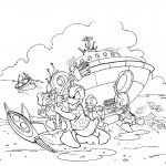 דונלד דאק וחבריו בורחים מספינת השודדים