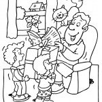 דף צביעה אבא מקבל מתנה