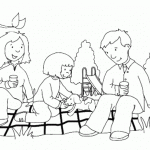 דף צביעה פיקניק משפחתי