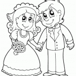 דף צביעה חתן וכלה