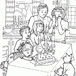 דף צביעה המשפחה בקבלת שבת