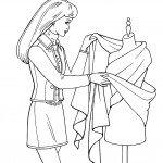 דף צביעה אישה בוחנת שמלה לקנייה דף צביעה אישה בוחנת שמלה לקנייה