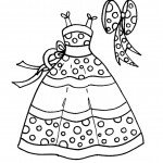 דף צביעה שמלה קיצית בהדפס נקודות דף צביעה שמלה קיצית בהדפס נקודות