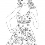 דף צביעה שמלה קיצית פרחונית דף צביעה שמלה קיצית פרחונית