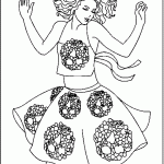 דף צביעה שמלה וחולצה בהדפס פרחים דף צביעה שמלה וחולצה בהדפס פרחים