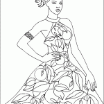 דף צביעה שמלה בהדפס עלים דף צביעה שמלה בהדפס עלים