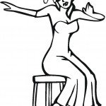 דף צביעה דוגמנית יושבת על כיסא דף צביעה דוגמנית יושבת על כיסא