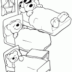 דף צביעה הדובים ישנים במיטתם