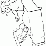 דף צביעה הדוב פורץ בבכי