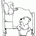 דף צביעה זהבה תפסה לדוב את המיטה