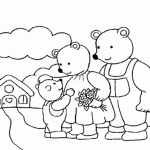 דף צביעה שלושת הדובים בדרכם הביתה