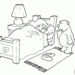 דף צביעה זהבה ישנה במיטת הדוב