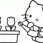 דף צביעה קיטי משקה עציצים