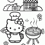 דף צביעה קיטי הטבחית