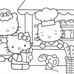 דף צביעה קיטי בחנות לממכר לחמים