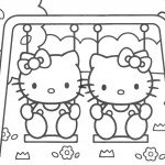 דף צביעה קיטי בנדנדה