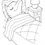 דף צביעה הזאב ישן במיטתה של סבתא