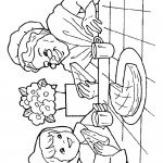 כיפה אדומה וסבתא אוכלות עוגה ושותות תה