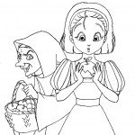 דף צביעה כיפה אדומה והמכשפה